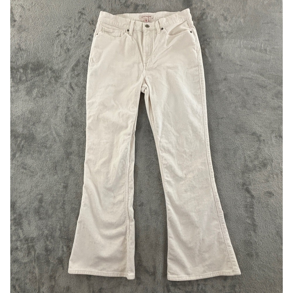 Lucky Brand Stevie High Rise Flare Corduroy Pants Womens 12/31 Cream Stretch